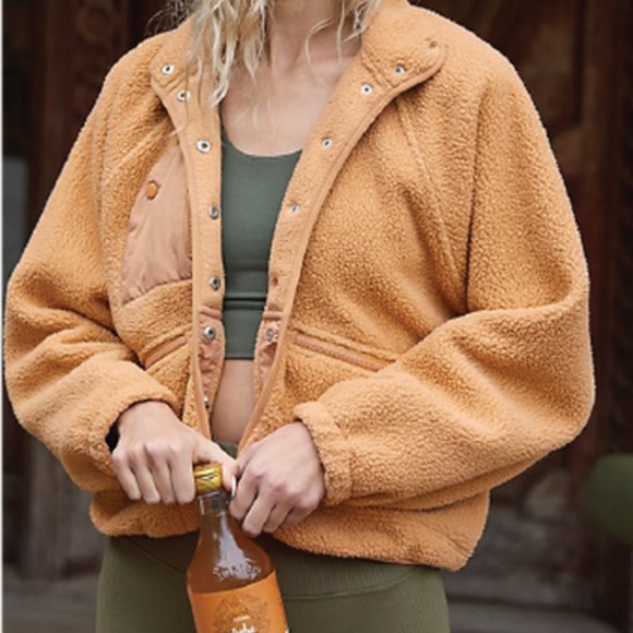 Free People Jackets & Blazers - Free People Hit The Slopes Fleece Jacket Moroccan Amber